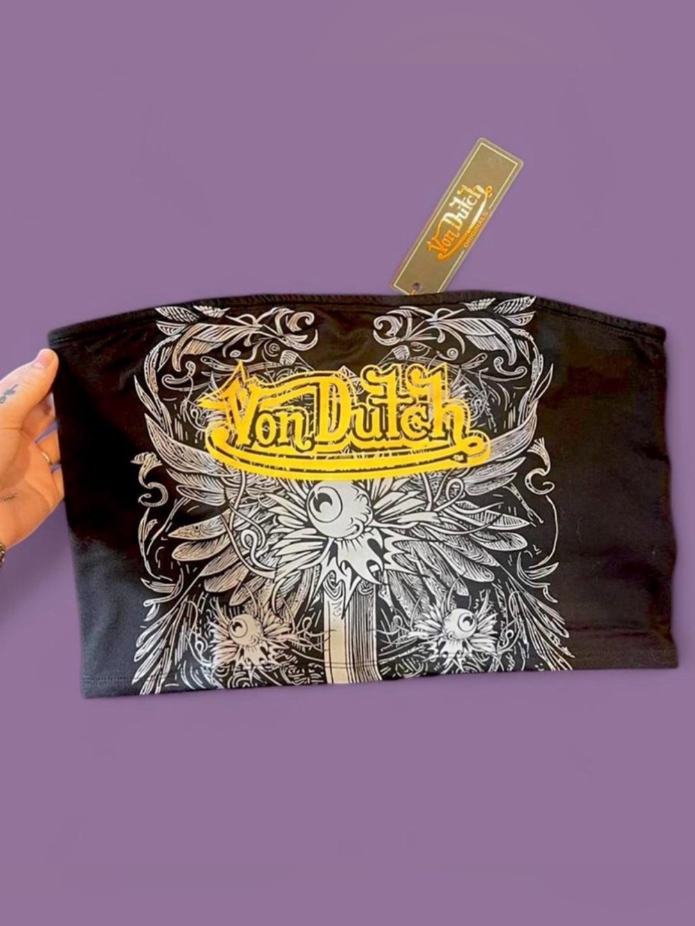 Dolls Kill x Von Dutch - WINGED DAGGER TUBE TOP